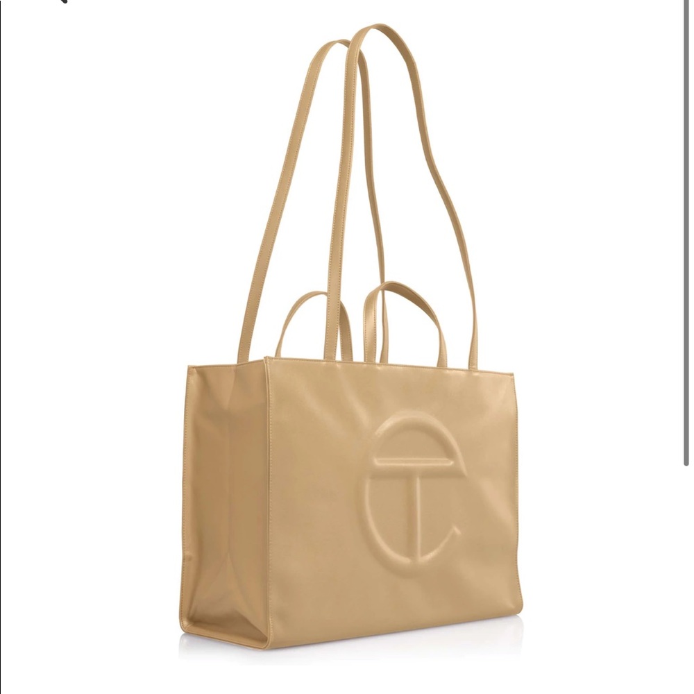 Telfar cream shopping bag